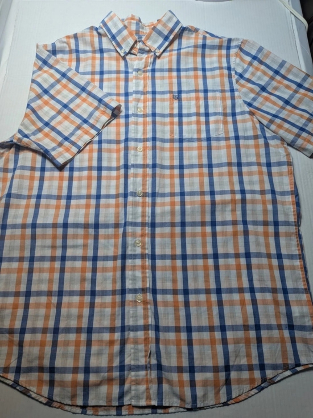 CHAPS Plaid Cotton Button Down Shirt Size Large